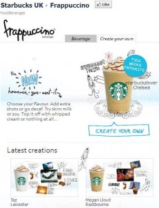 Starbucks UK Frappuccino app