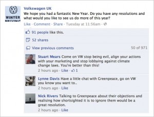 VW v Greebpeace on FB